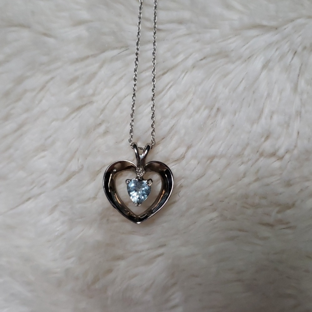 Aquamarine heart necklace
